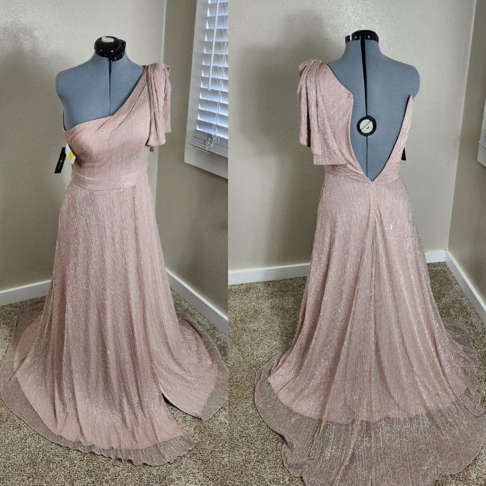 Betsy & Adam Metallic Evening Gown Size 8